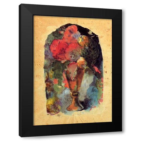 Vase Of Flowers After Delacroix Black Modern Wood Framed Art Print with Double Matting by Gauguin, Paul