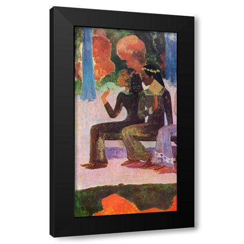 We Shall Not Go To Market Detail 2 Black Modern Wood Framed Art Print with Double Matting by Gauguin, Paul