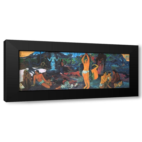 Where Are We Going Black Modern Wood Framed Art Print with Double Matting by Gauguin, Paul