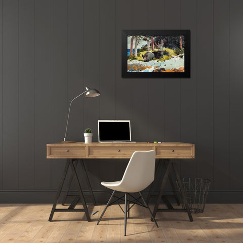 Bermuda Settlers Black Modern Wood Framed Art Print by Homer, Winslow