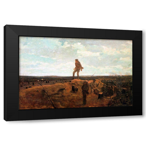 Defiance Black Modern Wood Framed Art Print with Double Matting by Homer, Winslow