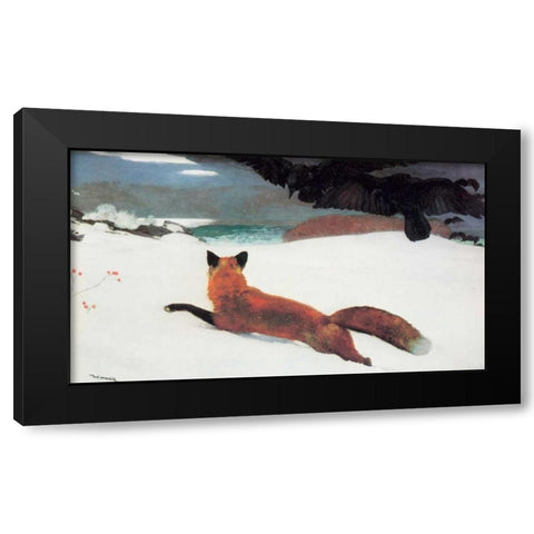 Fox Hunt Black Modern Wood Framed Art Print with Double Matting by Homer, Winslow
