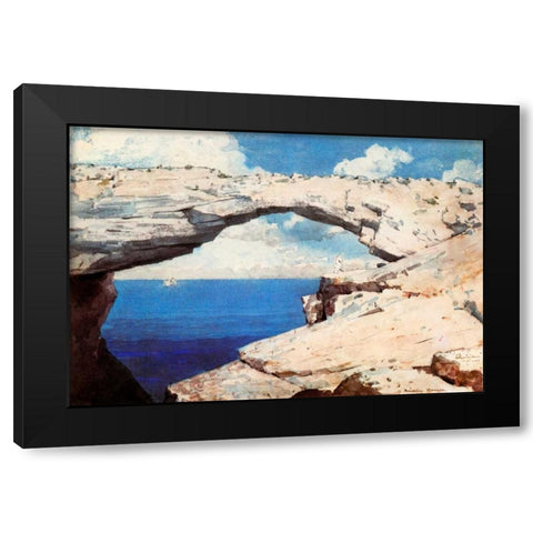 Glass Windows Bahamas Black Modern Wood Framed Art Print with Double Matting by Homer, Winslow