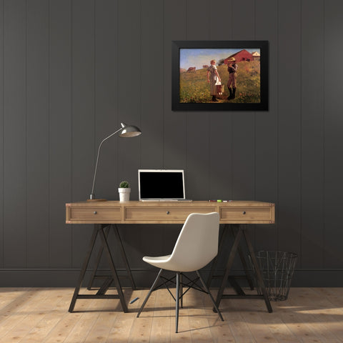 Gloucester Farm Black Modern Wood Framed Art Print by Homer, Winslow