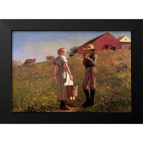 Gloucester Farm Black Modern Wood Framed Art Print by Homer, Winslow