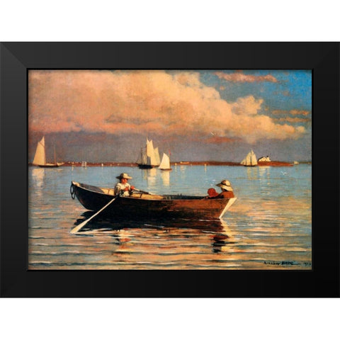 Glouchester Harbor Black Modern Wood Framed Art Print by Homer, Winslow