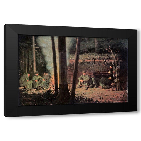 In Front Of Yorktown Black Modern Wood Framed Art Print by Homer, Winslow