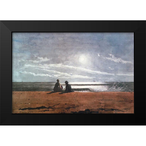 Moonlight 1874 Black Modern Wood Framed Art Print by Homer, Winslow