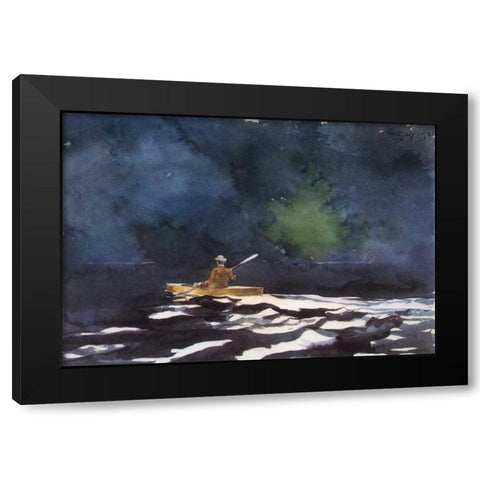 Paddling At Dusk Black Modern Wood Framed Art Print with Double Matting by Homer, Winslow