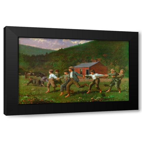 Snap The Whip Black Modern Wood Framed Art Print with Double Matting by Homer, Winslow