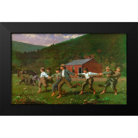 Snap The Whip Black Modern Wood Framed Art Print by Homer, Winslow
