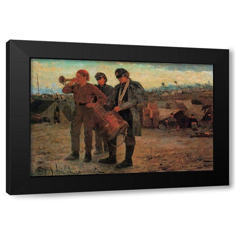 Sounding Reveille Black Modern Wood Framed Art Print by Homer, Winslow