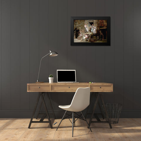 Sparrow Hall Black Modern Wood Framed Art Print by Homer, Winslow