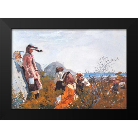 The Berry Pickers Black Modern Wood Framed Art Print by Homer, Winslow