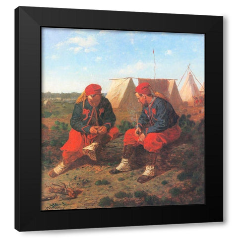 The Briarwood Pipe Black Modern Wood Framed Art Print by Homer, Winslow