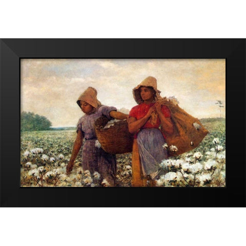 The Cotton Pickers Black Modern Wood Framed Art Print by Homer, Winslow