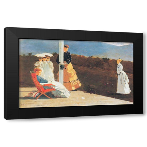 The Croquet Match Black Modern Wood Framed Art Print with Double Matting by Homer, Winslow