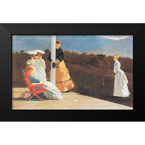 The Croquet Match Black Modern Wood Framed Art Print by Homer, Winslow