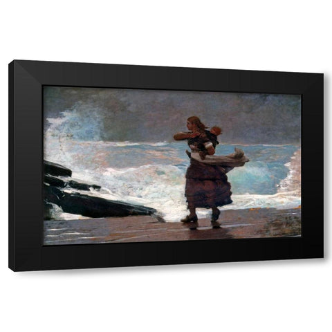 The Gale Black Modern Wood Framed Art Print with Double Matting by Homer, Winslow