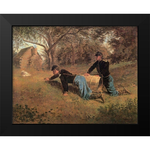 The Last Goose At Yorktown Black Modern Wood Framed Art Print by Homer, Winslow
