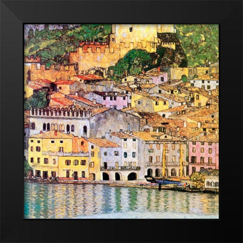 Malcesine On Lake Garda 1913 Black Modern Wood Framed Art Print by Klimt, Gustav