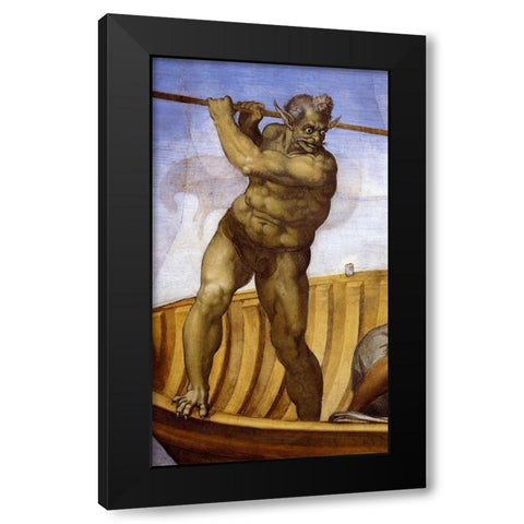 Charon-3 Black Modern Wood Framed Art Print with Double Matting by Michelangelo