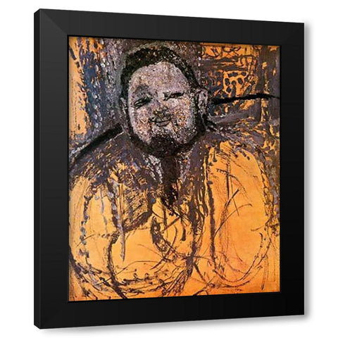 Diego Rivera Black Modern Wood Framed Art Print by Modigliani, Amedeo