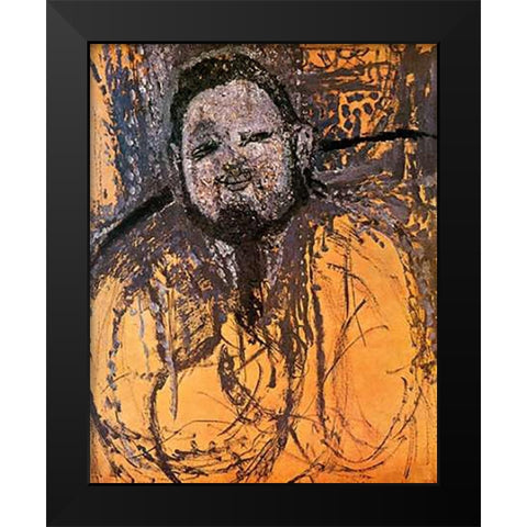 Diego Rivera Black Modern Wood Framed Art Print by Modigliani, Amedeo