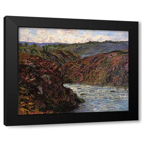 Au Confluent Des Deux Creuse Black Modern Wood Framed Art Print with Double Matting by Monet, Claude