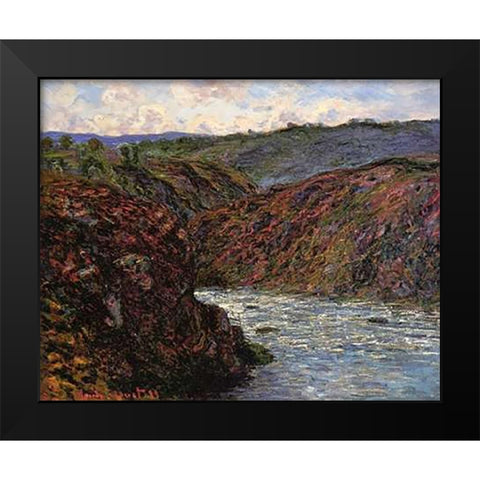 Au Confluent Des Deux Creuse Black Modern Wood Framed Art Print by Monet, Claude