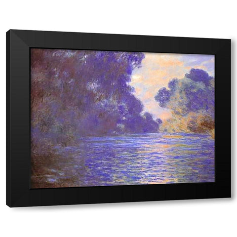 Branch Of The Seine Near Giverny 1897 Black Modern Wood Framed Art Print by Monet, Claude
