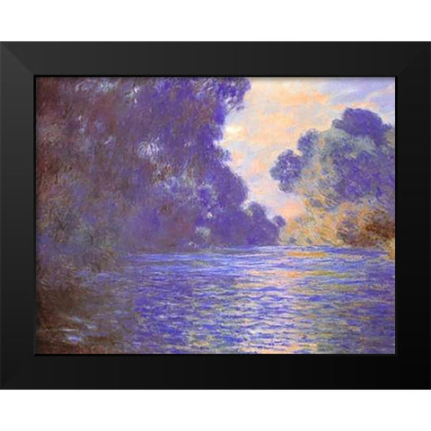 Branch Of The Seine Near Giverny 1897 Black Modern Wood Framed Art Print by Monet, Claude