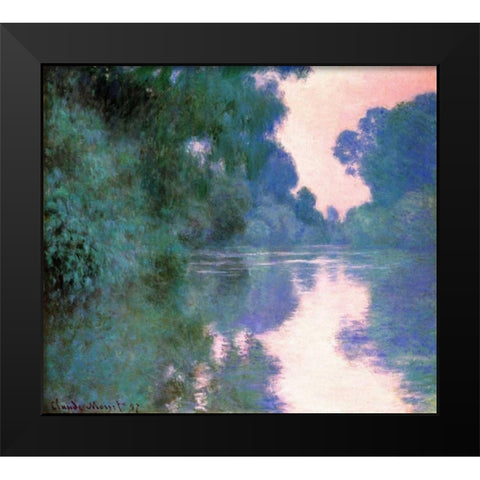 Branch Of The Seine Near Giverny 2 1897 Black Modern Wood Framed Art Print by Monet, Claude