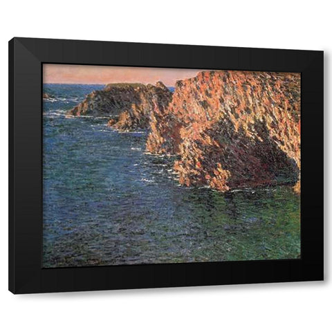 Cave At Port-Domois 1886 Black Modern Wood Framed Art Print with Double Matting by Monet, Claude