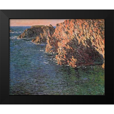 Cave At Port-Domois 1886 Black Modern Wood Framed Art Print by Monet, Claude