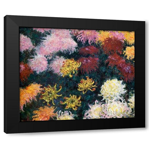 Museumysanthemums Black Modern Wood Framed Art Print with Double Matting by Monet, Claude