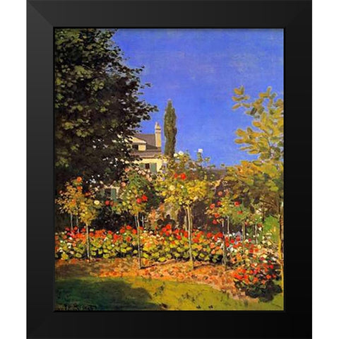 Flowering Garden 1866 Black Modern Wood Framed Art Print by Monet, Claude