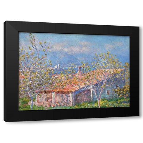 Gardeners House At Antibes Black Modern Wood Framed Art Print by Monet, Claude
