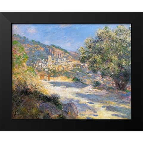 La Route De Monte-Carlo Black Modern Wood Framed Art Print by Monet, Claude