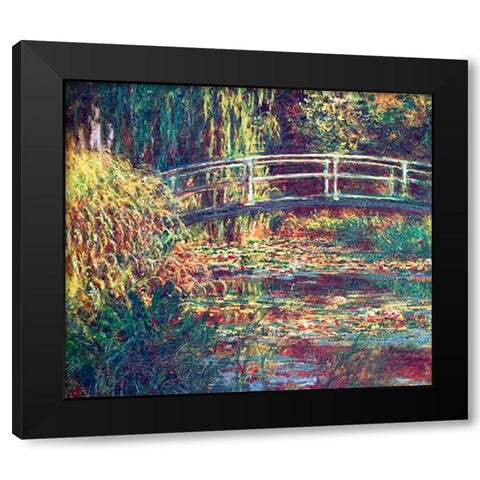 Le Bassin Aux Nympheas Harmonie Rose Black Modern Wood Framed Art Print with Double Matting by Monet, Claude