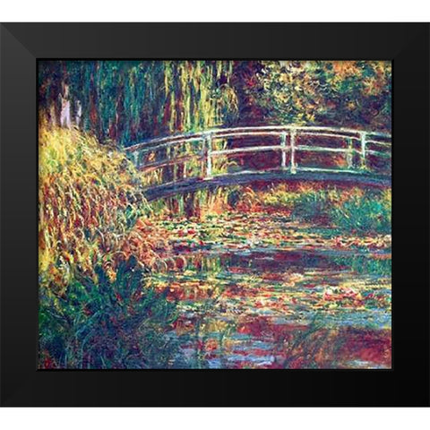 Le Bassin Aux Nympheas Harmonie Rose Black Modern Wood Framed Art Print by Monet, Claude