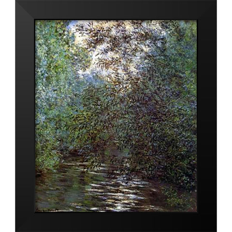 Le Fleuve Aux Saules 1876 Black Modern Wood Framed Art Print by Monet, Claude