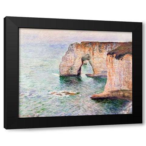 Manne-Porte Etreat Black Modern Wood Framed Art Print with Double Matting by Monet, Claude