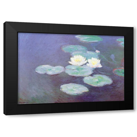 Nympheas Sunlight Effect II Black Modern Wood Framed Art Print by Monet, Claude
