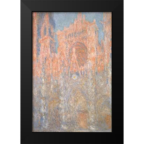 Rouen Cathedral 1892-93 Black Modern Wood Framed Art Print by Monet, Claude