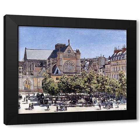 Saint-Germain-LAuxerrois 1866 Black Modern Wood Framed Art Print with Double Matting by Monet, Claude