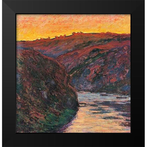 The Creuse Sunset 1889 Black Modern Wood Framed Art Print by Monet, Claude
