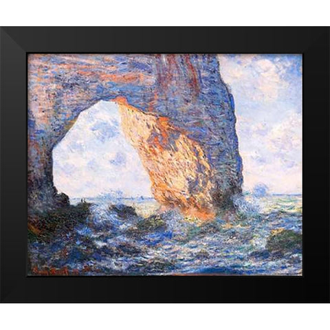 The Manneporte At Etretat 1883 Black Modern Wood Framed Art Print by Monet, Claude