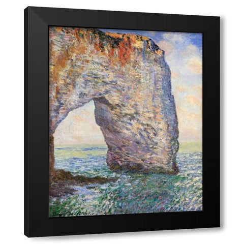 The Manneporte Near Etretat 1886 Black Modern Wood Framed Art Print with Double Matting by Monet, Claude