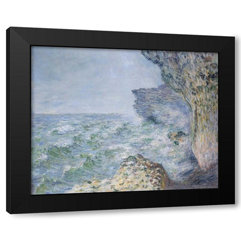 The Sea At Fecamp 1881 Black Modern Wood Framed Art Print by Monet, Claude